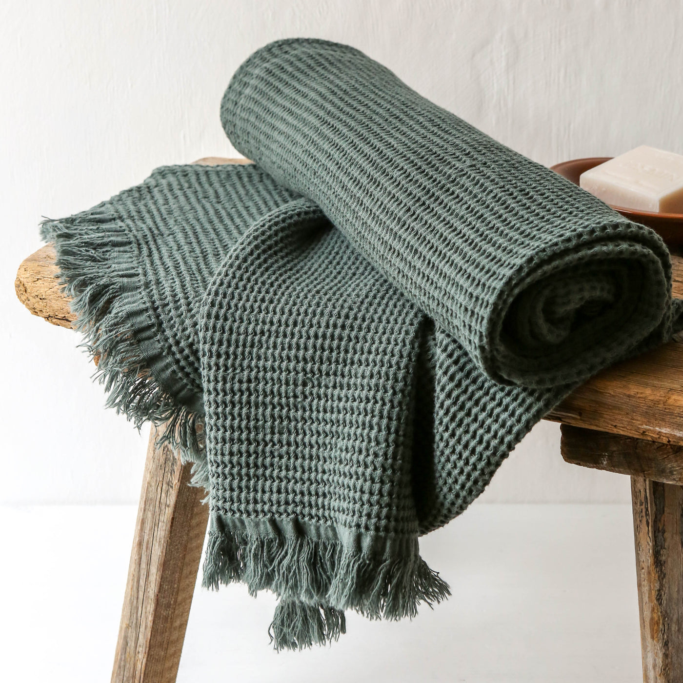 Waffle Cotton Bath Towel - Pigeon