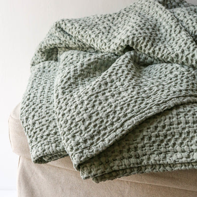Waffle Cotton Extra Large Bed Throw