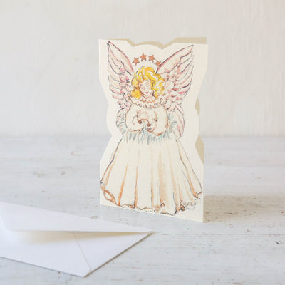 Peaceful Angel Die-Cut Christmas Card