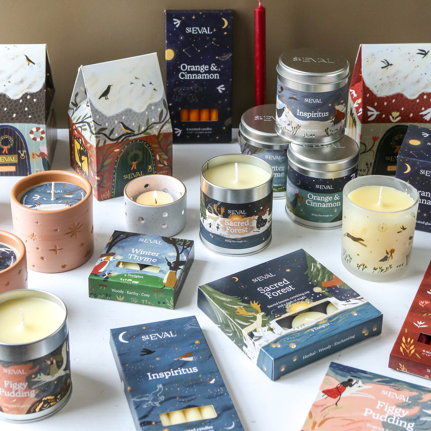 St. Eval Festive Boxed Taper Candles - Pack of Six