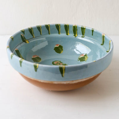 Large Romanian Slipware Folk Bowl - Design G