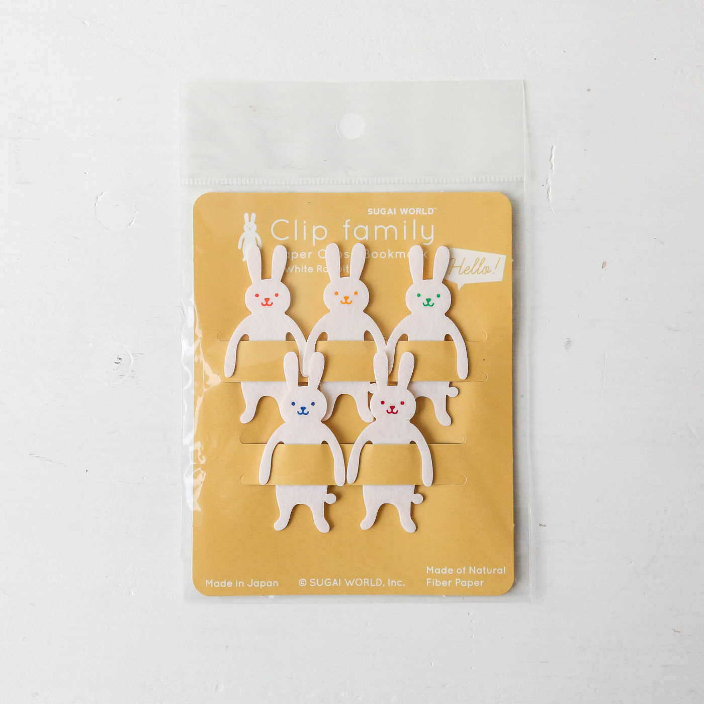 Bendable Animal Clip Family of 5 - White Rabbit