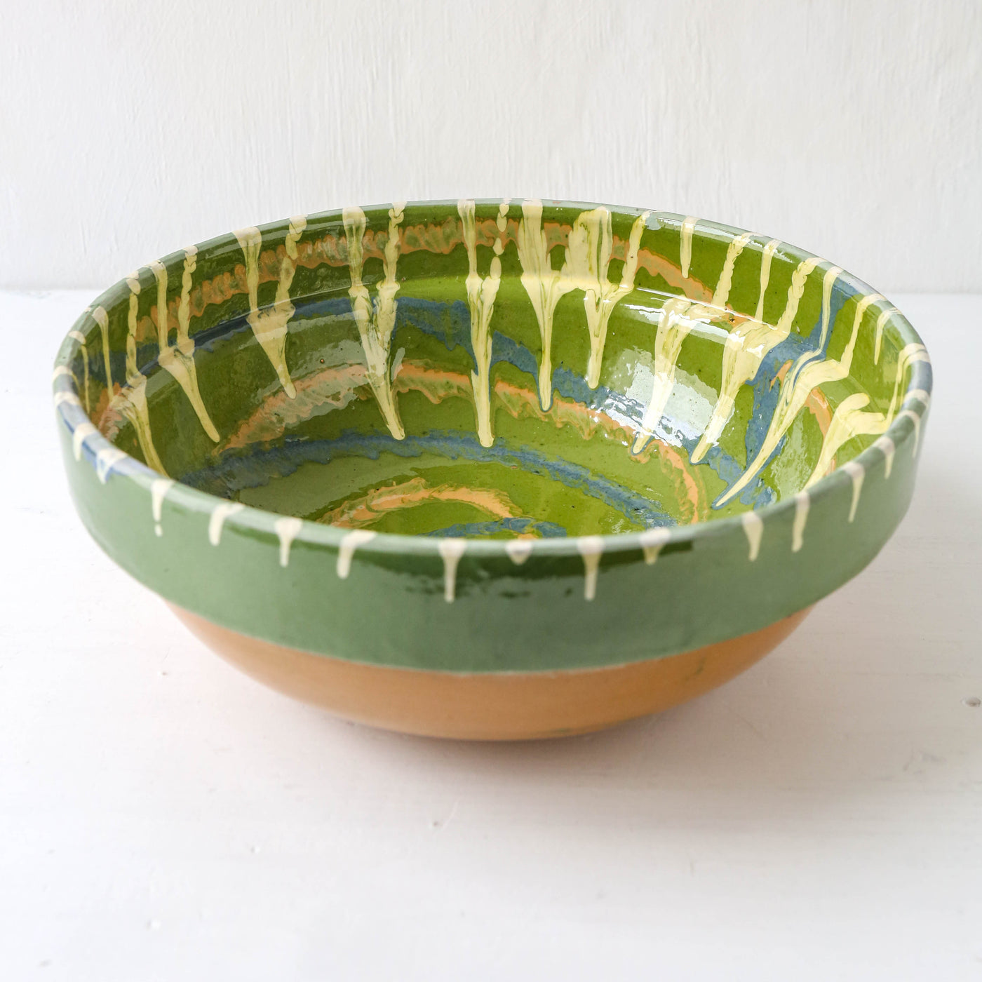 Large Romanian Slipware Folk Bowl - Design I