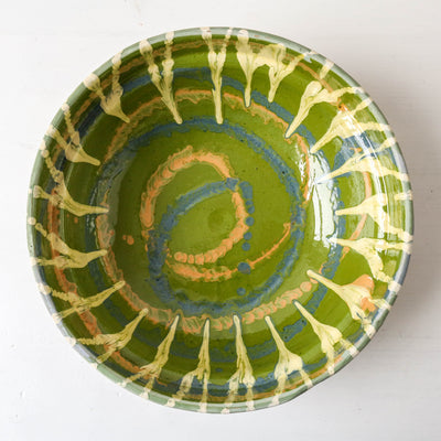 Large Romanian Slipware Folk Bowl - Design I