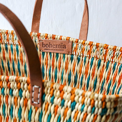 Reed Shopper Basket - Colourful