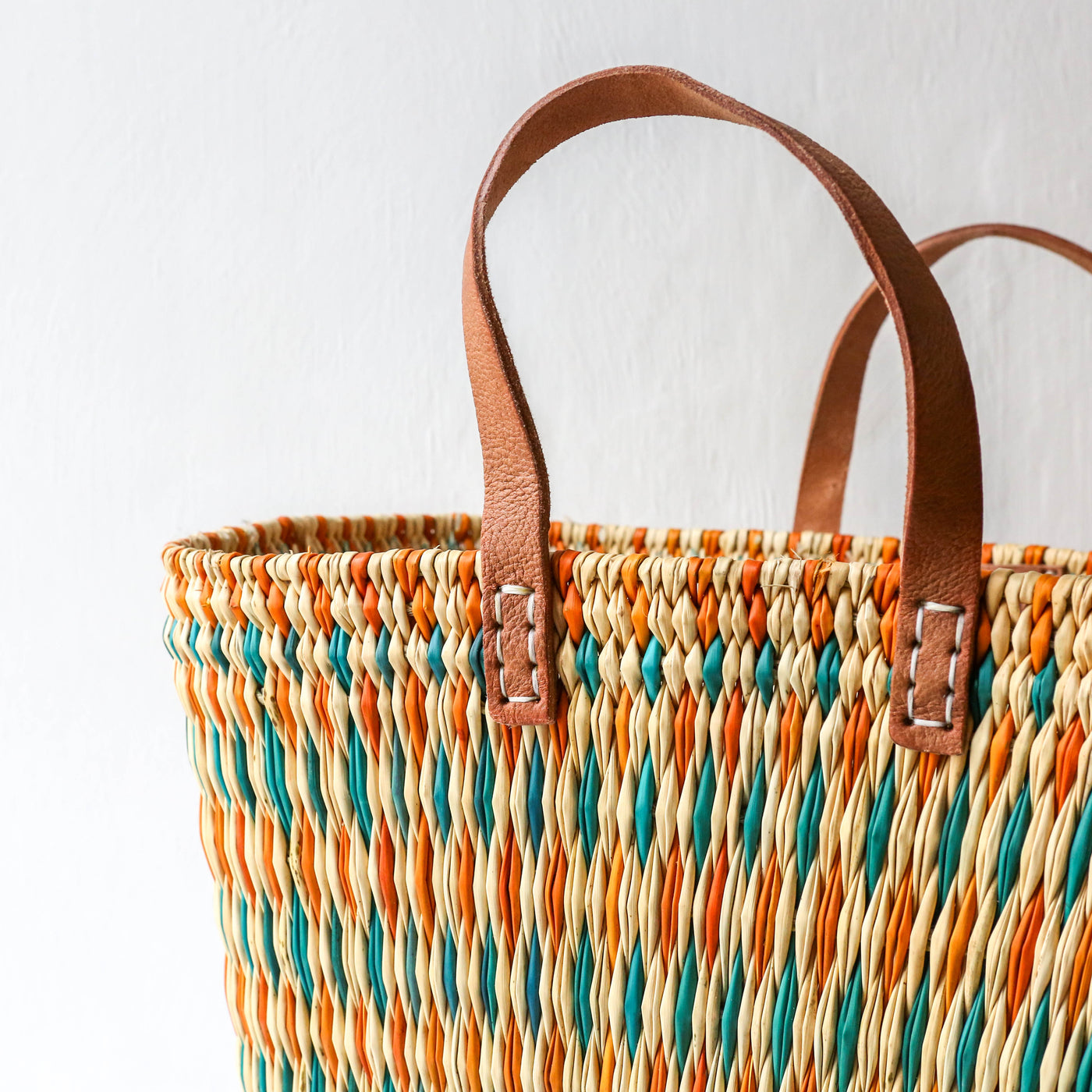 Reed Shopper Basket - Colourful