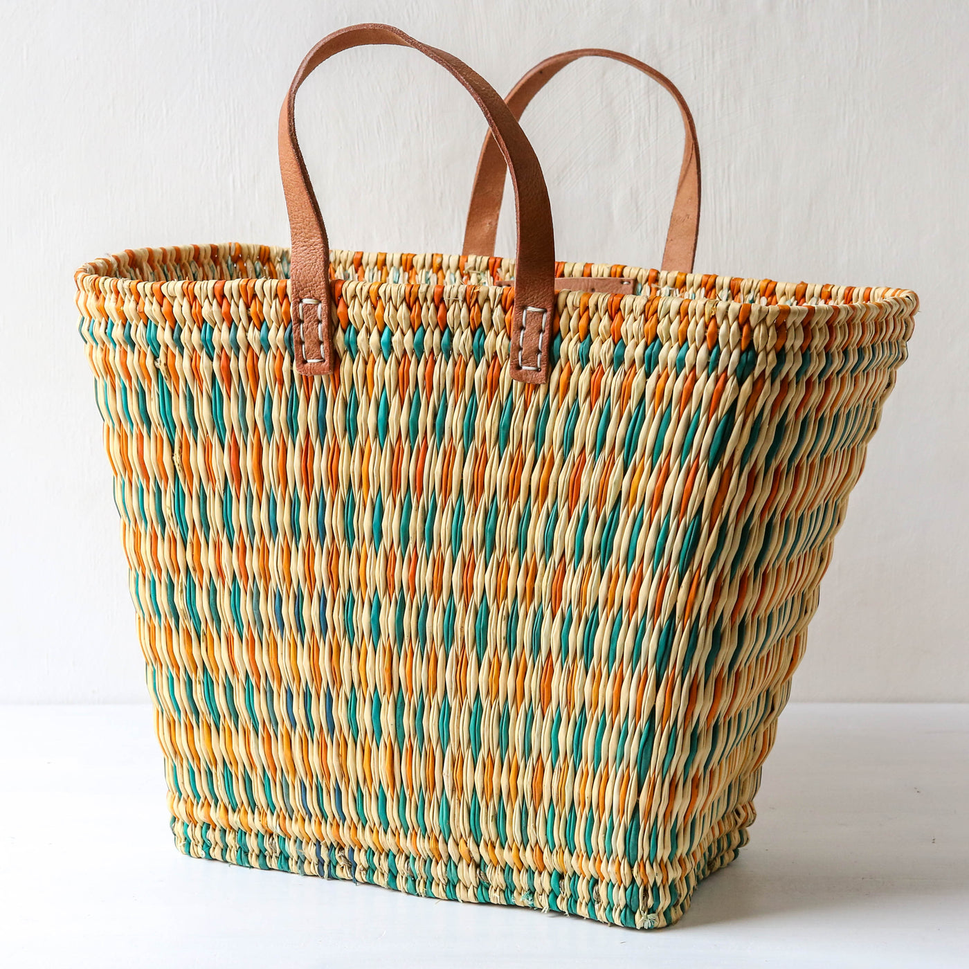 Reed Shopper Basket - Colourful