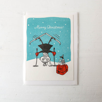 Moomin Ski-Stand Letterpress Card