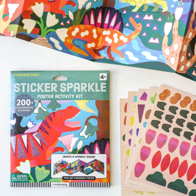 Dinosaur Land Sticker Sparkle Poster Activity Kit