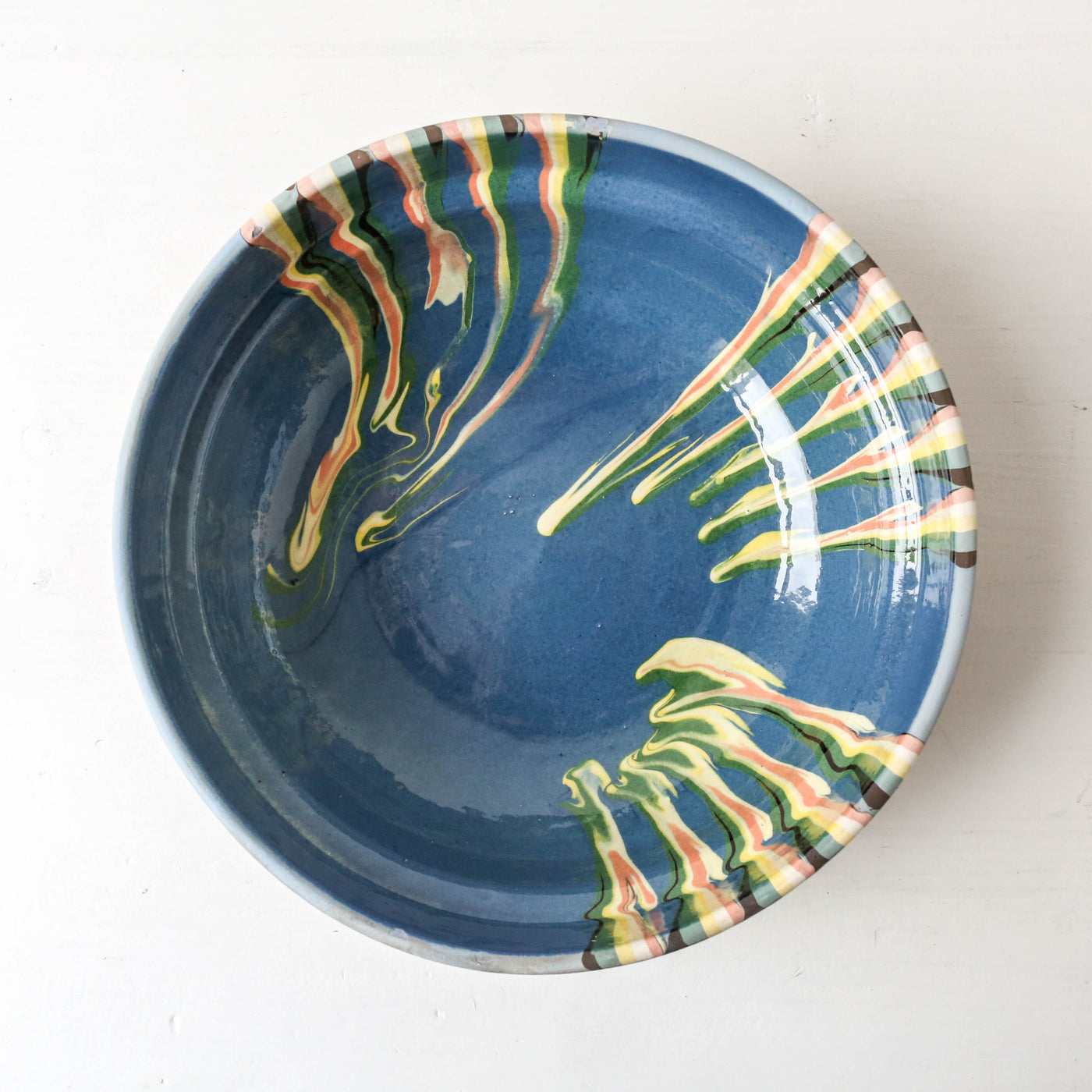 Medium Romanian Slipware Folk Bowl - Design I