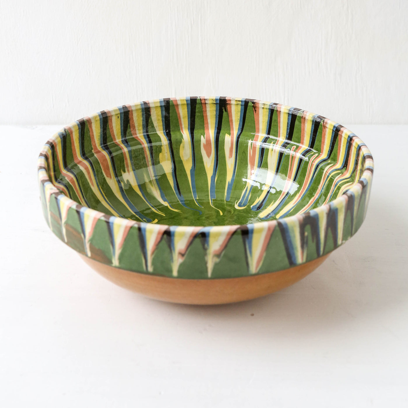 Medium Romanian Slipware Folk Bowl - Design H