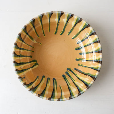 Medium Romanian Slipware Folk Bowl - Design G