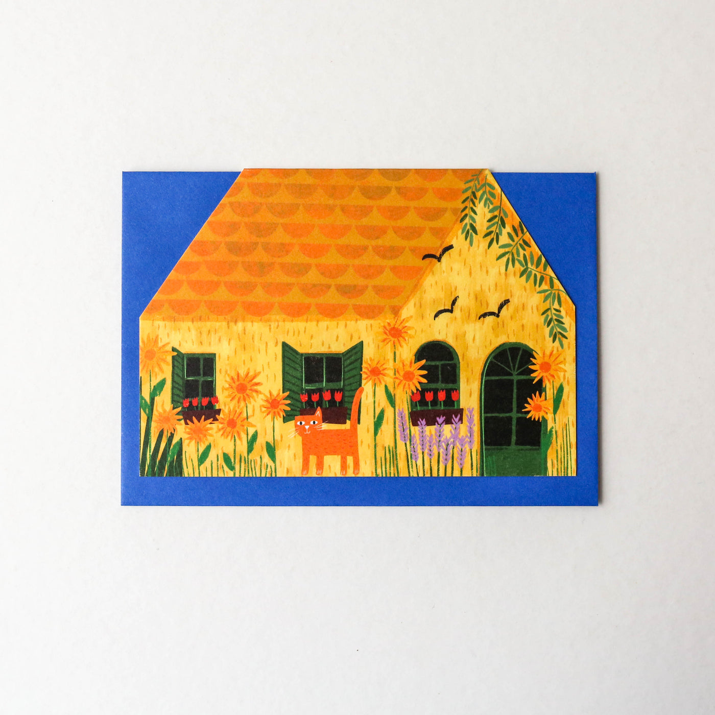 Vincat's Yellow House Cut Out House Card
