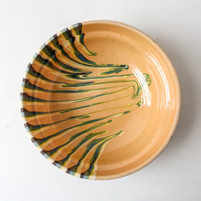 Medium Romanian Slipware Folk Bowl - Design F