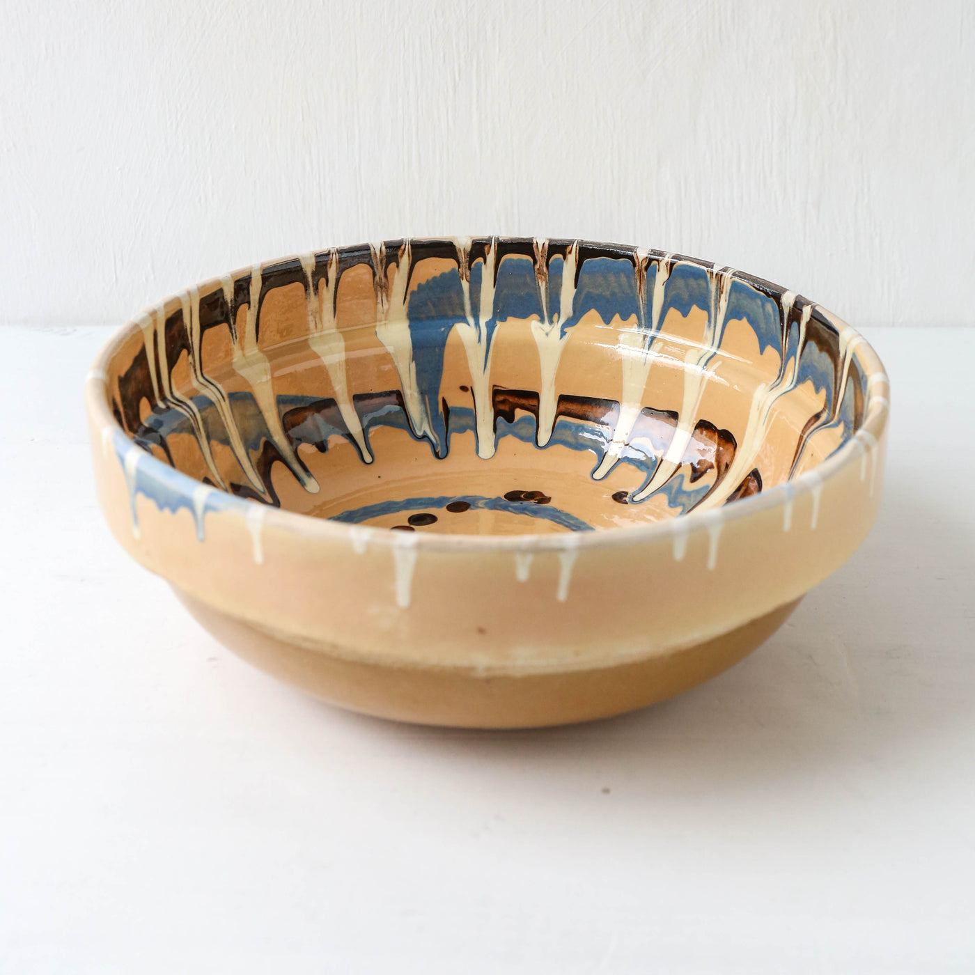 Medium Romanian Slipware Folk Bowl - Design D