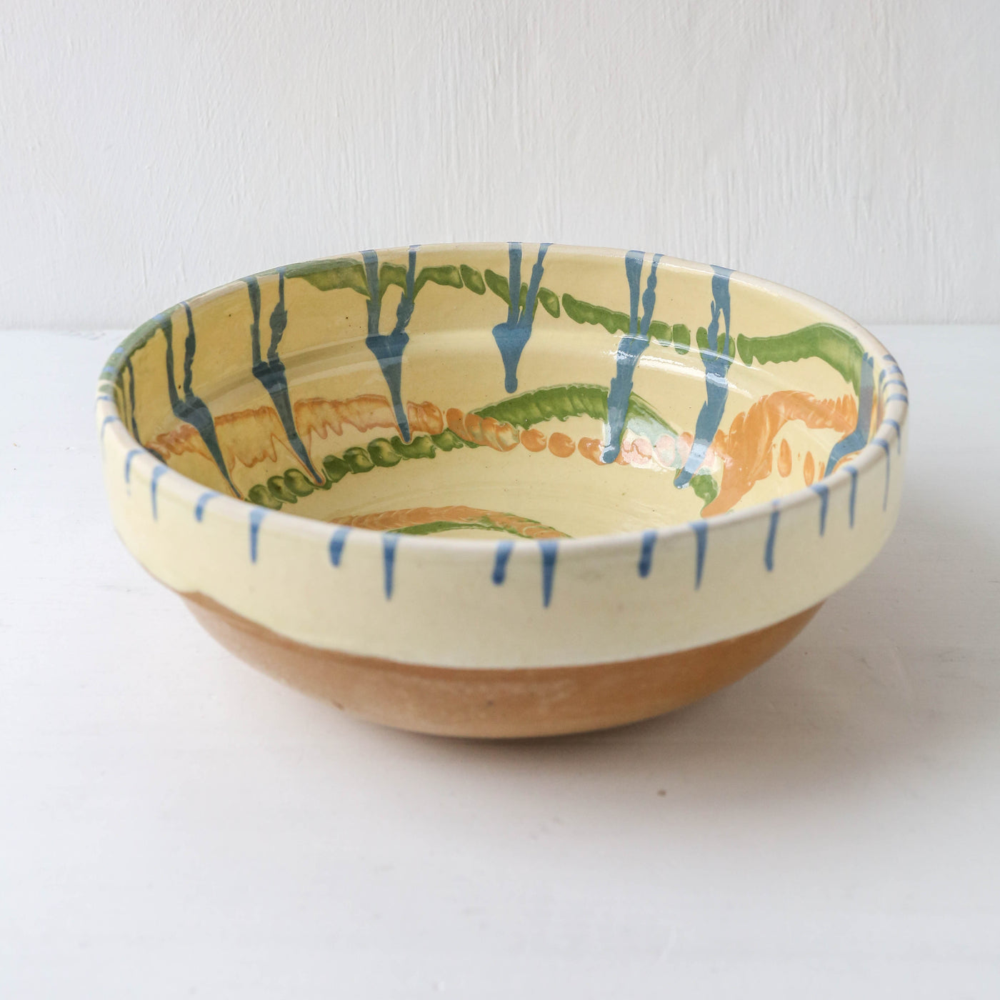 Medium Romanian Slipware Folk Bowl - Design C
