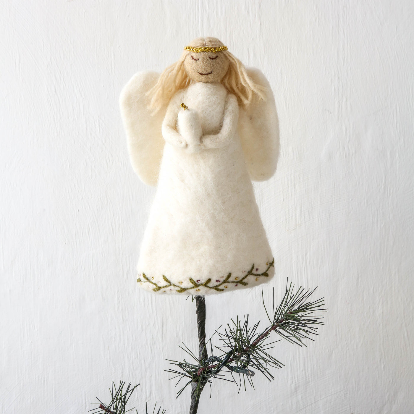 Embroidered Felt Angel Tree Topper