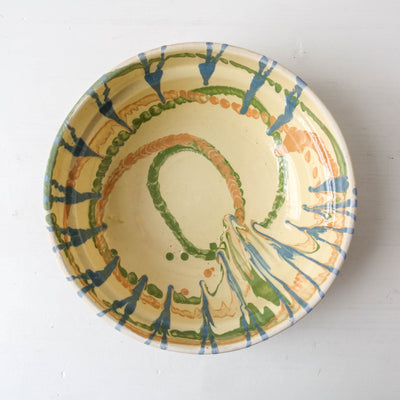 Medium Romanian Slipware Folk Bowl - Design C