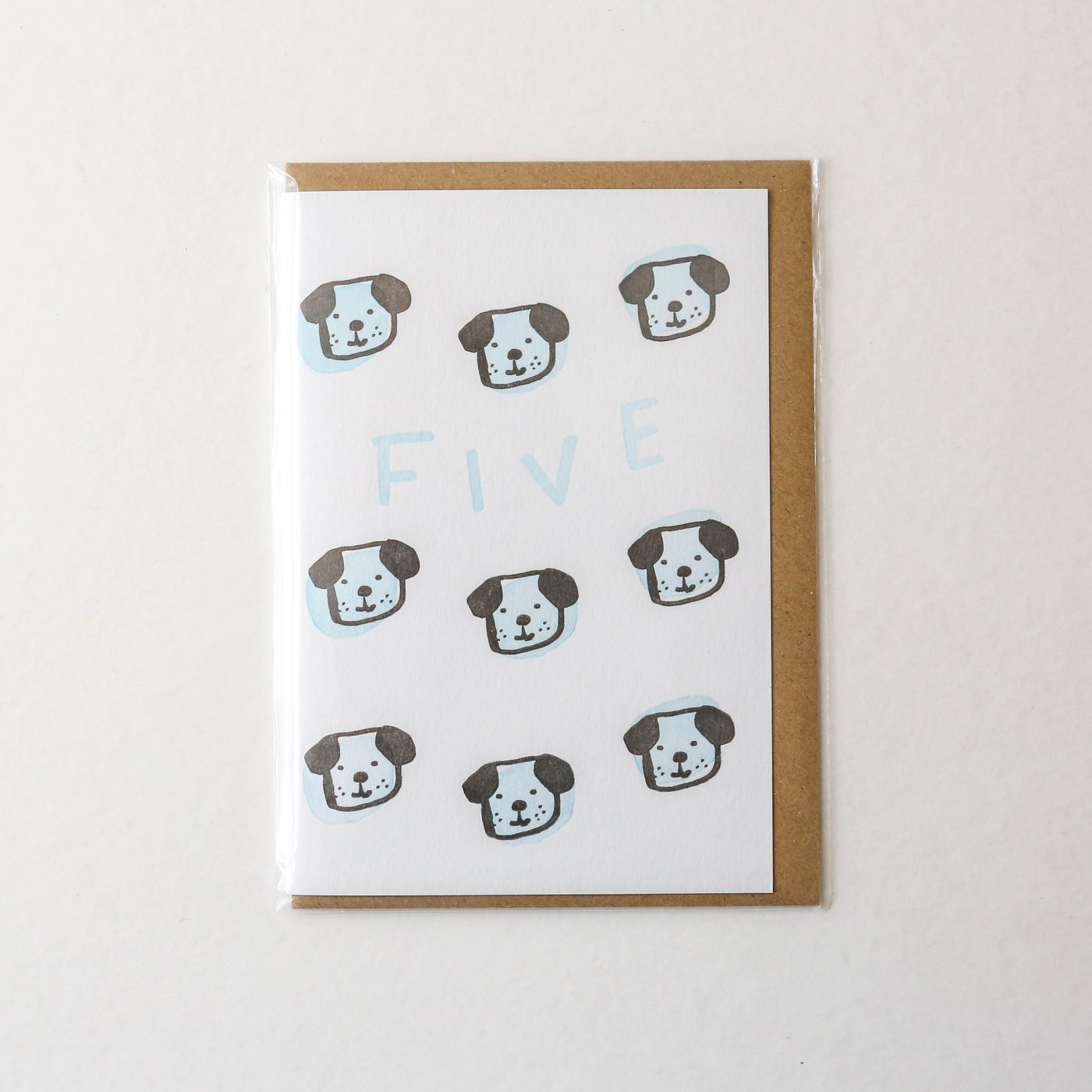 5th Birthday Puppy Letterpress Card