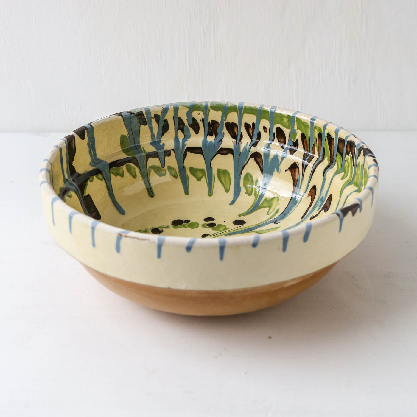 Medium Romanian Slipware Folk Bowl - Design B