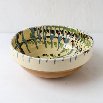 Medium Romanian Slipware Folk Bowl - Design B