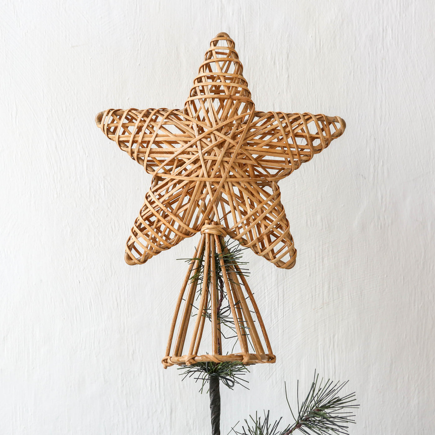 Natural Cane Star Tree Topper - 20cm