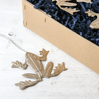 Frog Decoration - Pressed Antique Silver