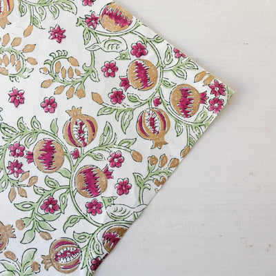 Hand Block Printed Wrap - Pomegranate Cherry