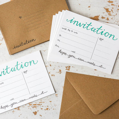 Set of 10 Letterpress Printed Invitations