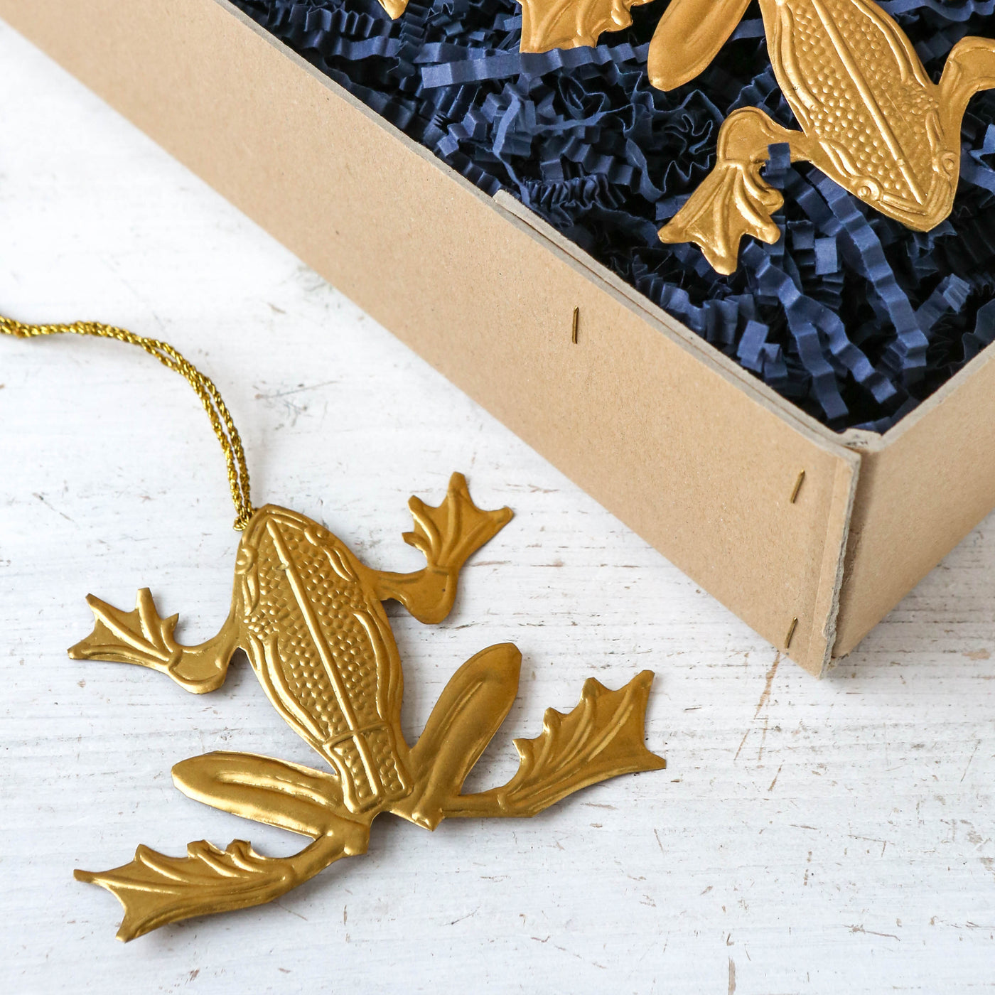 Frog Decoration - Pressed Antique Brass