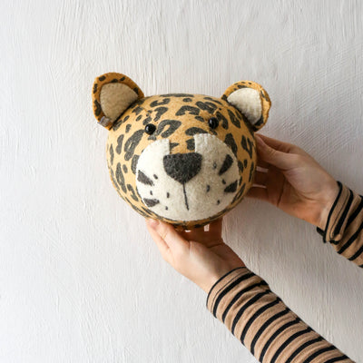 Wall Mounted Felt Leopard Head - Mini