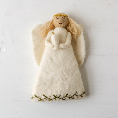 Embroidered Felt Angel Tree Topper