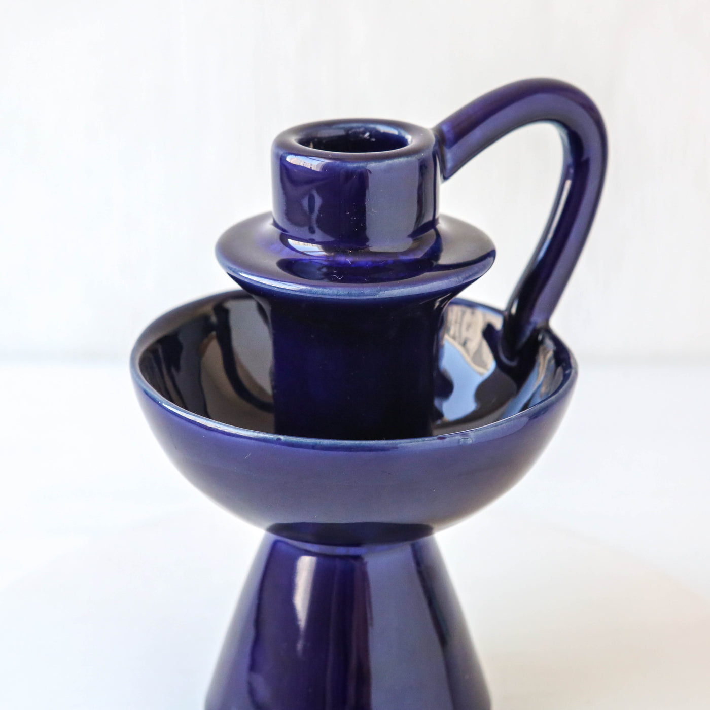 Diva Candle Holder - Blue Glaze