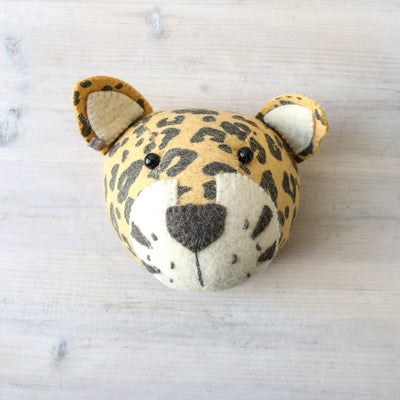 Wall Mounted Felt Leopard Head - Mini
