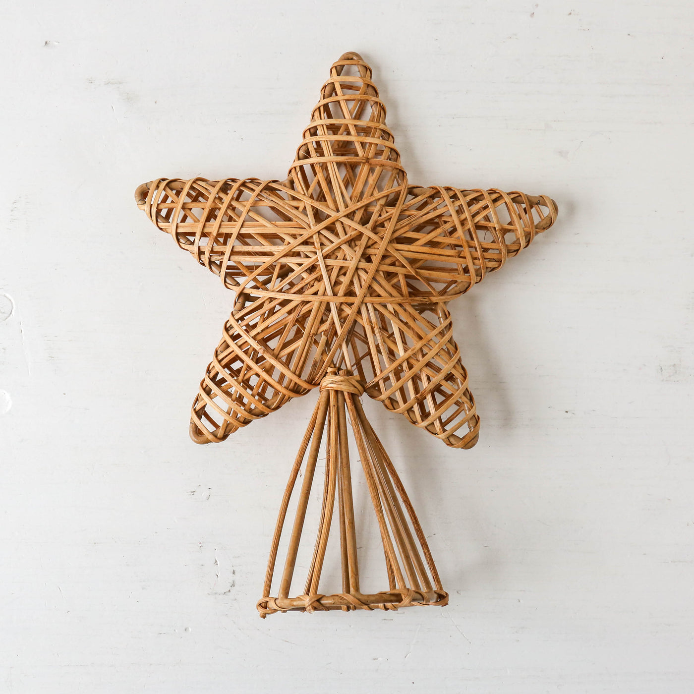 Natural Cane Star Tree Topper - 20cm