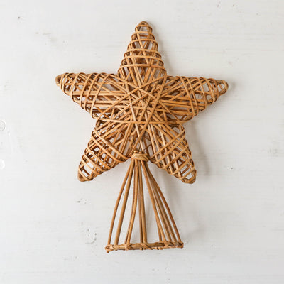 Natural Cane Star Tree Topper - 20cm