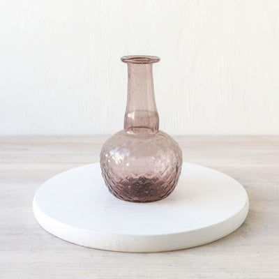 13cm Recycled Glass Shaped Bud Vase - Amethyst