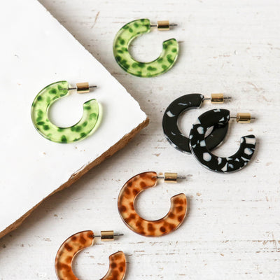 Marseille Flat Resin Hoop Earrings