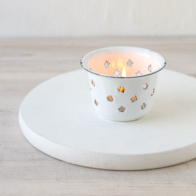 Enamel Star Design Tea Light Holder