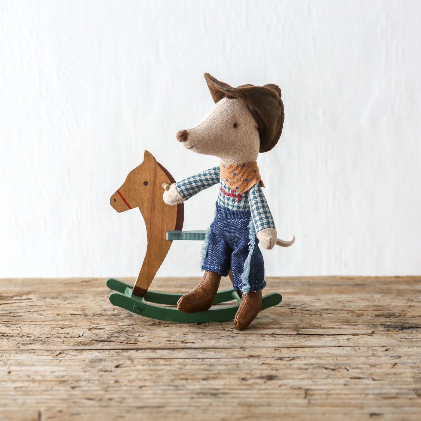 Little Brother Cowboy with Rocking Horse