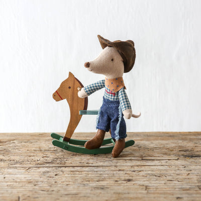 Little Brother Cowboy with Rocking Horse
