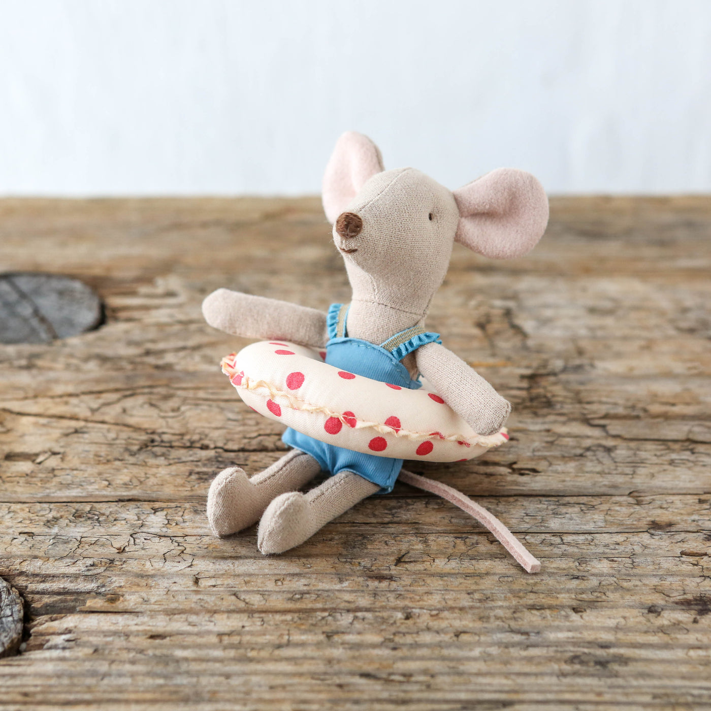 Little Sister Beach Mouse with Float - Red Dot