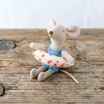 Little Sister Beach Mouse with Float - Red Dot