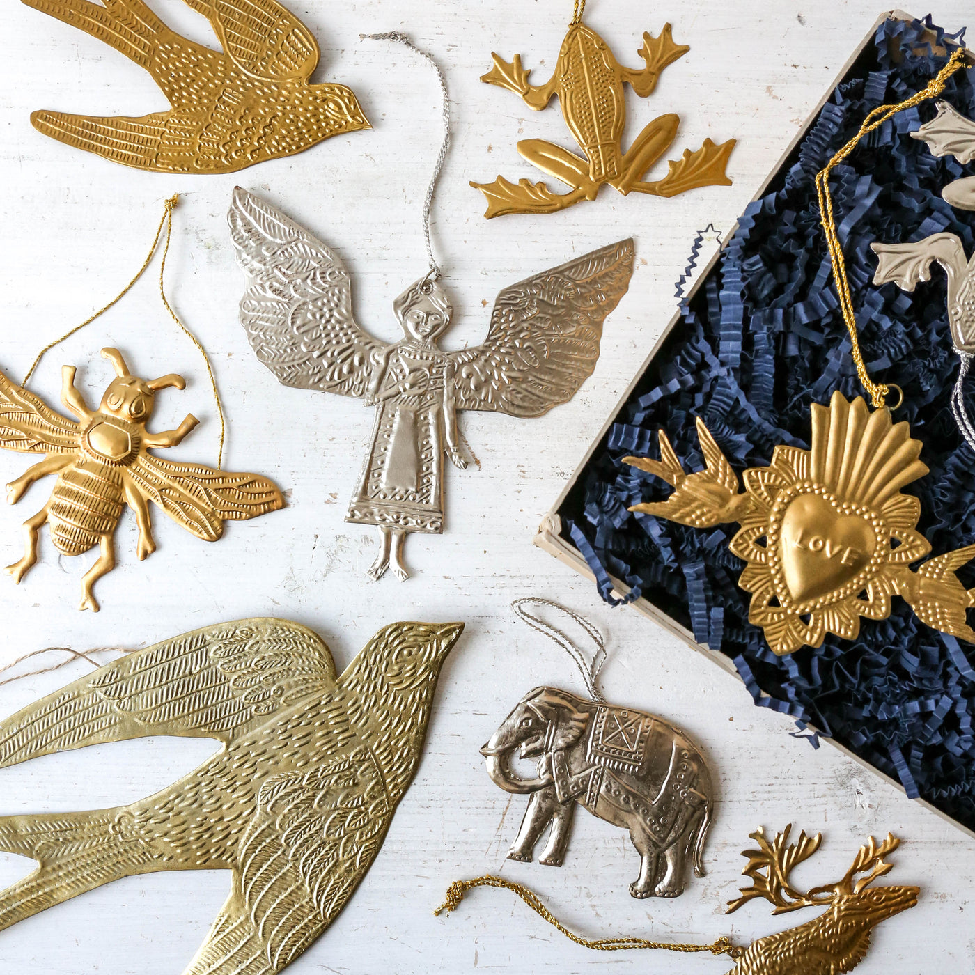 Hanging Angel Decoration - Pressed Antique Silver