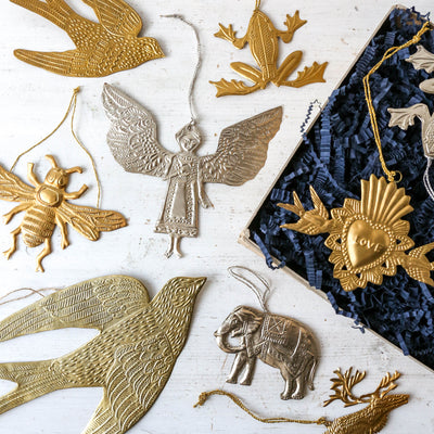 Hanging Angel Decoration - Pressed Antique Silver