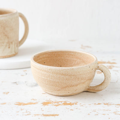 Handmade Cappuccino Mug - Cream