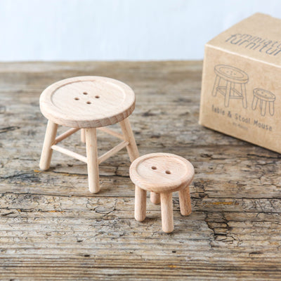 Button Table and Stool Set - Mouse Size