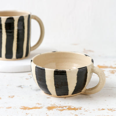 Handmade Cappuccino Mug - Stripe