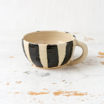 Handmade Cappuccino Mug - Stripe