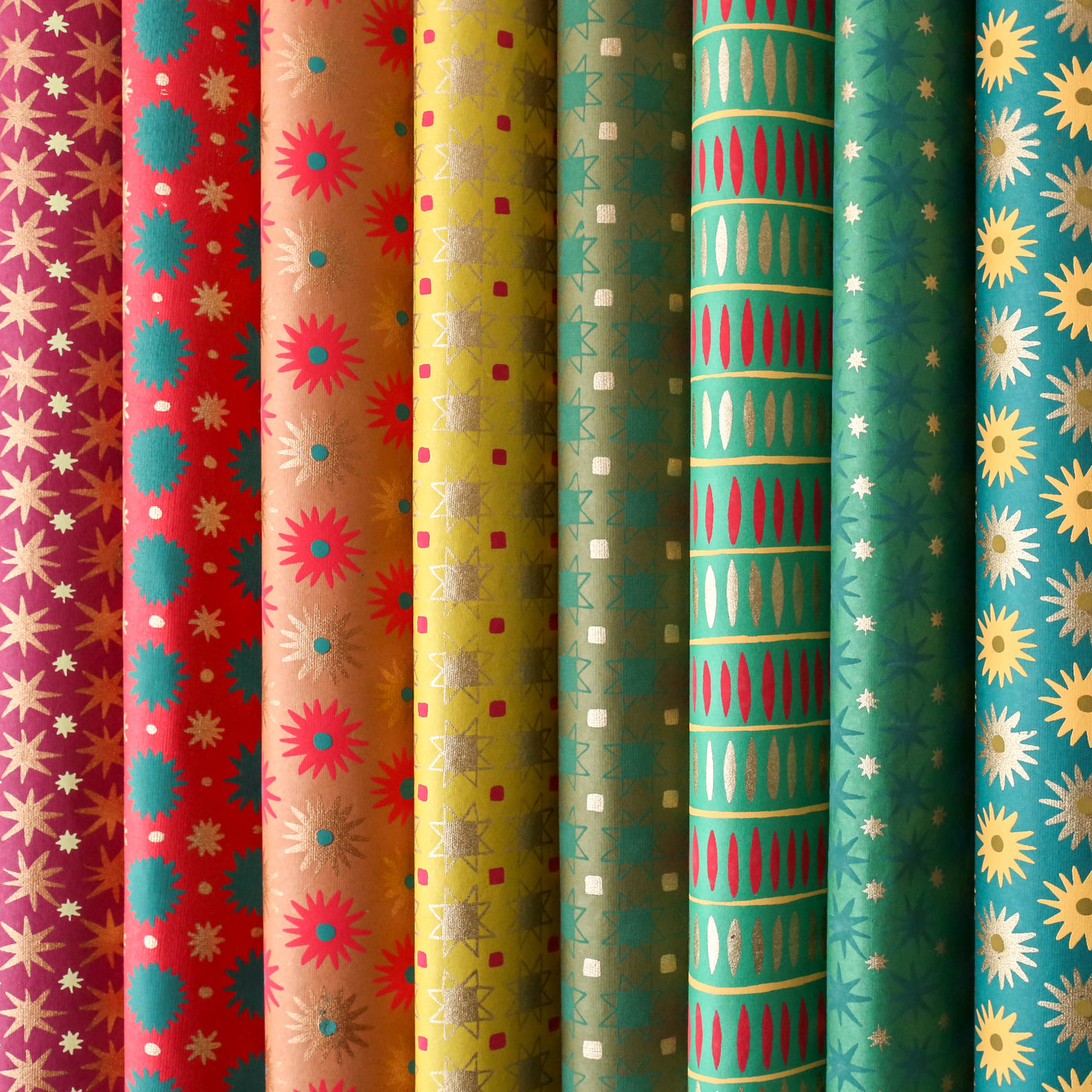 Christmas Quilt Screen Printed Wrapping Paper